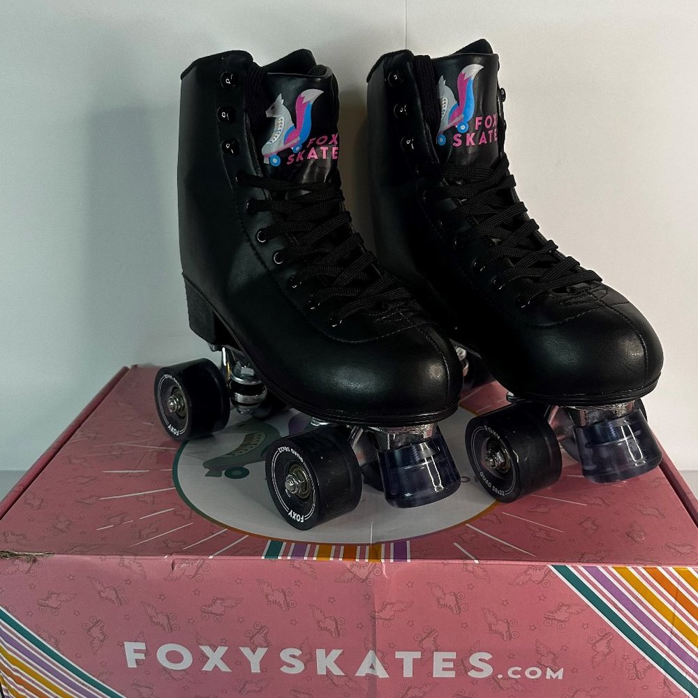 FoxySkate Roller Skates Women, Double Row & 4 Wheels Shiny for Women/Men